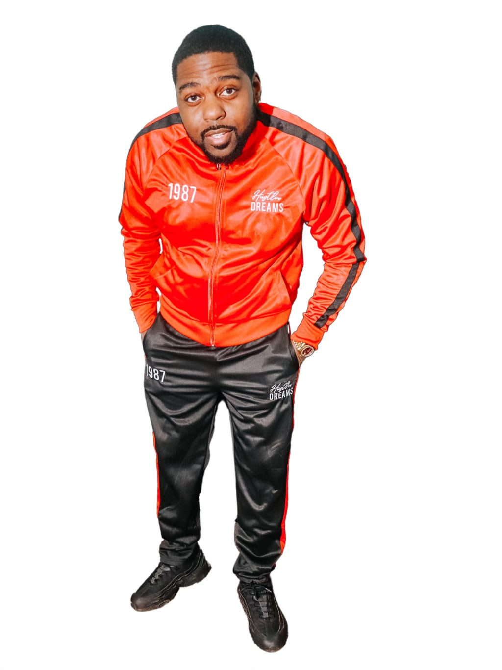 Hustler Dreams Tracksuit - Red & Black