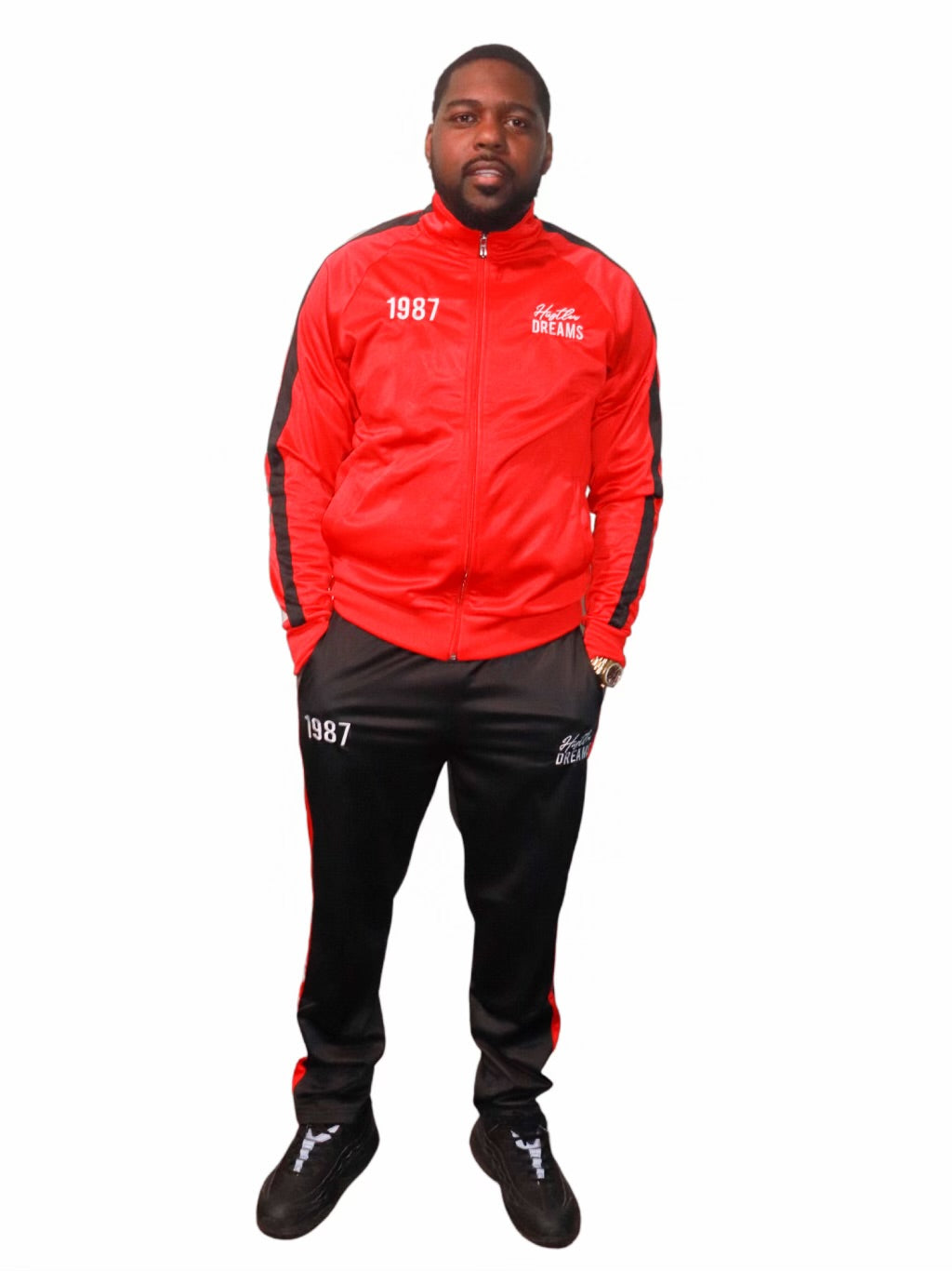 Hustler Dreams Tracksuit - Red & Black